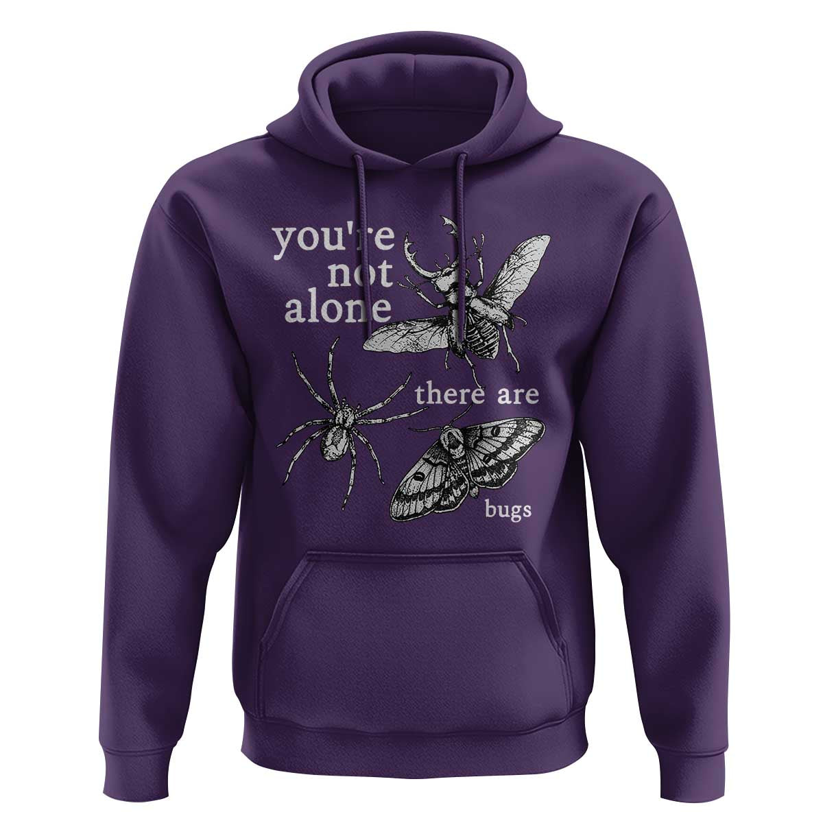 You Are Not Alone There Are Bugs Vintage Dark Academia Hoodie Insect Entomology Humor Folk Indie Music Lover
