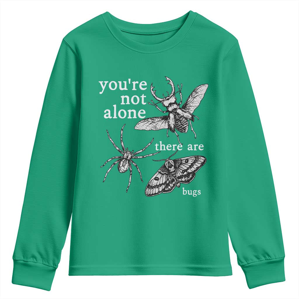 You Are Not Alone There Are Bugs Vintage Dark Academia Youth Sweatshirt Insect Entomology Humor Folk Indie Music Lover