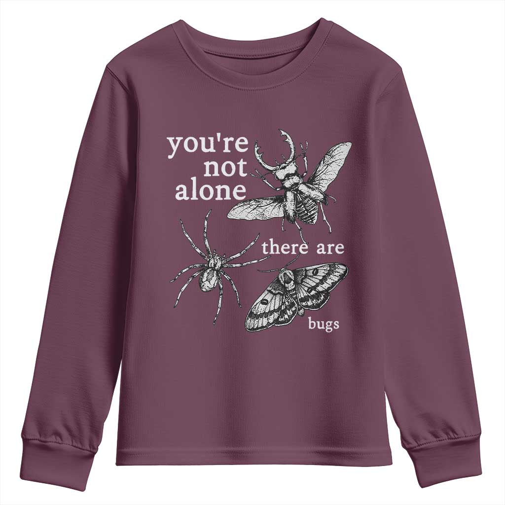 You Are Not Alone There Are Bugs Vintage Dark Academia Youth Sweatshirt Insect Entomology Humor Folk Indie Music Lover