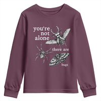 You Are Not Alone There Are Bugs Vintage Dark Academia Youth Sweatshirt Insect Entomology Humor Folk Indie Music Lover