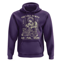 Funny Mechanic Jesus Holy Trinity Air Fuel Spark Vintage Hoodie Christian Car Lover Humor Gift for Gearheads