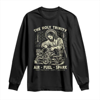 Funny Mechanic Jesus Holy Trinity Air Fuel Spark Vintage Long Sleeve Shirt Christian Car Lover Humor Gift for Gearheads