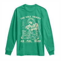 Funny Mechanic Jesus Holy Trinity Air Fuel Spark Vintage Long Sleeve Shirt Christian Car Lover Humor Gift for Gearheads
