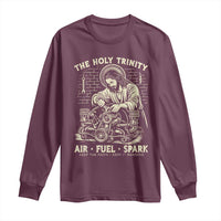 Funny Mechanic Jesus Holy Trinity Air Fuel Spark Vintage Long Sleeve Shirt Christian Car Lover Humor Gift for Gearheads