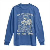 Funny Mechanic Jesus Holy Trinity Air Fuel Spark Vintage Long Sleeve Shirt Christian Car Lover Humor Gift for Gearheads