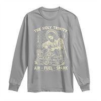 Funny Mechanic Jesus Holy Trinity Air Fuel Spark Vintage Long Sleeve Shirt Christian Car Lover Humor Gift for Gearheads