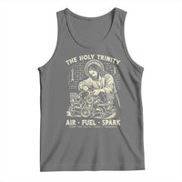 Funny Mechanic Jesus Holy Trinity Air Fuel Spark Vintage Tank Top Christian Car Lover Humor Gift for Gearheads
