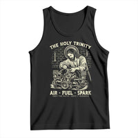 Funny Mechanic Jesus Holy Trinity Air Fuel Spark Vintage Tank Top Christian Car Lover Humor Gift for Gearheads