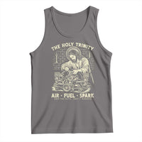 Funny Mechanic Jesus Holy Trinity Air Fuel Spark Vintage Tank Top Christian Car Lover Humor Gift for Gearheads
