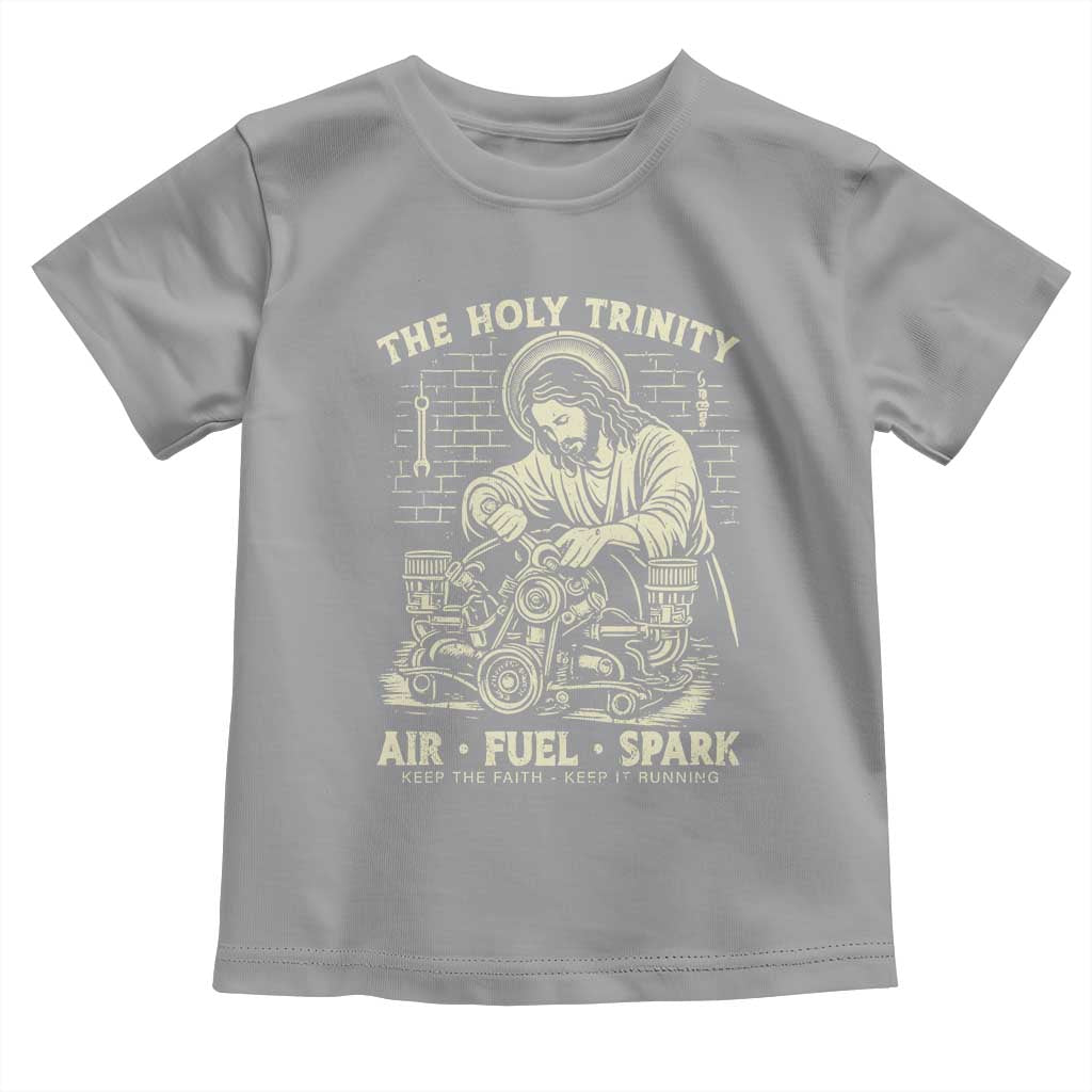 Funny Mechanic Jesus Holy Trinity Air Fuel Spark Vintage Toddler T Shirt Christian Car Lover Humor Gift for Gearheads