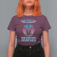 Funny Nurse T Shirt For Women Nurse Wings God Took The Most Wonderful Angels And Made Them Nurses Empowering Caregivers, Nurse Life Pride, Nurse Appreciation Gift for Nurse Week - Wonder Print Shop
