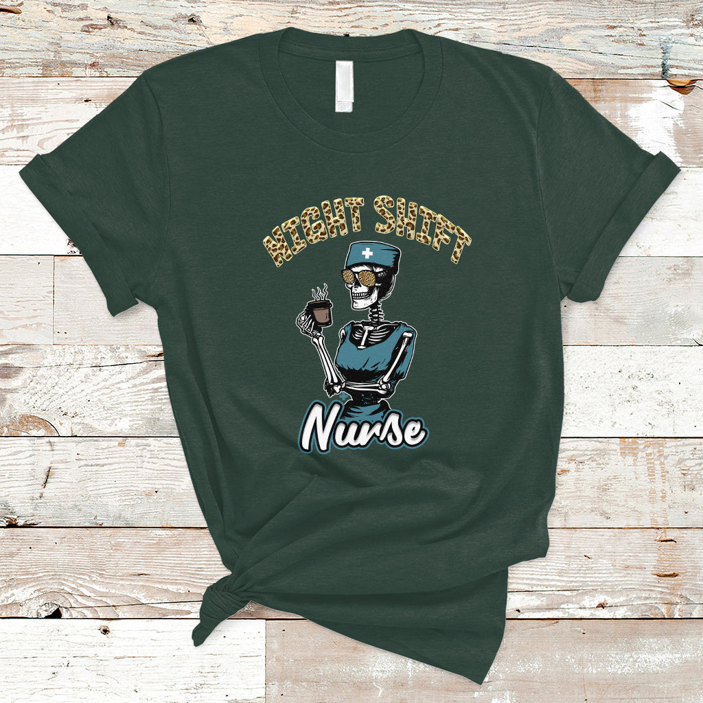 Funny Nurse T Shirt Funny Night Shift Nurse Skeleton Nurse Halloween RN Nurses Pride, Scrub Life, Nurse Life Pride, Nurse Appreciation Gift for Nurse Week - Wonder Print Shop