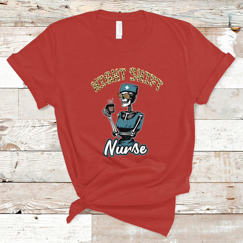 Funny Nurse T Shirt Funny Night Shift Nurse Skeleton Nurse Halloween RN Nurses Pride, Scrub Life, Nurse Life Pride, Nurse Appreciation Gift for Nurse Week - Wonder Print Shop