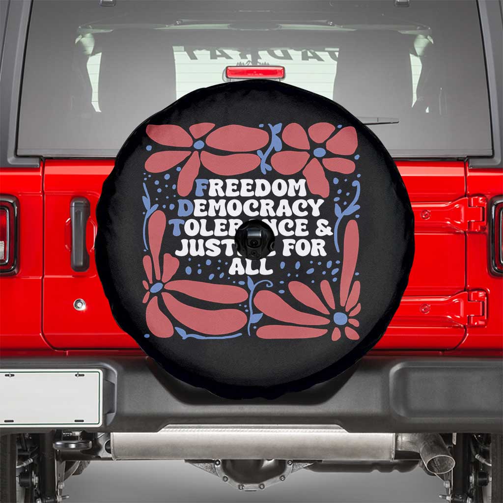 Subtle FDT Spare Tire Cover Freedom Democracy Tolerence and Justice For All