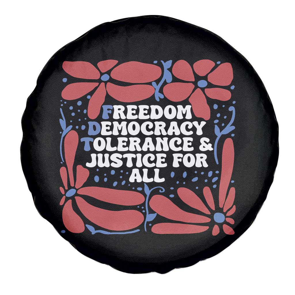 Subtle FDT Spare Tire Cover Freedom Democracy Tolerence and Justice For All