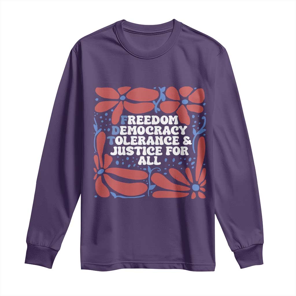 Subtle FDT Long Sleeve Shirt Freedom Democracy Tolerence and Justice For All