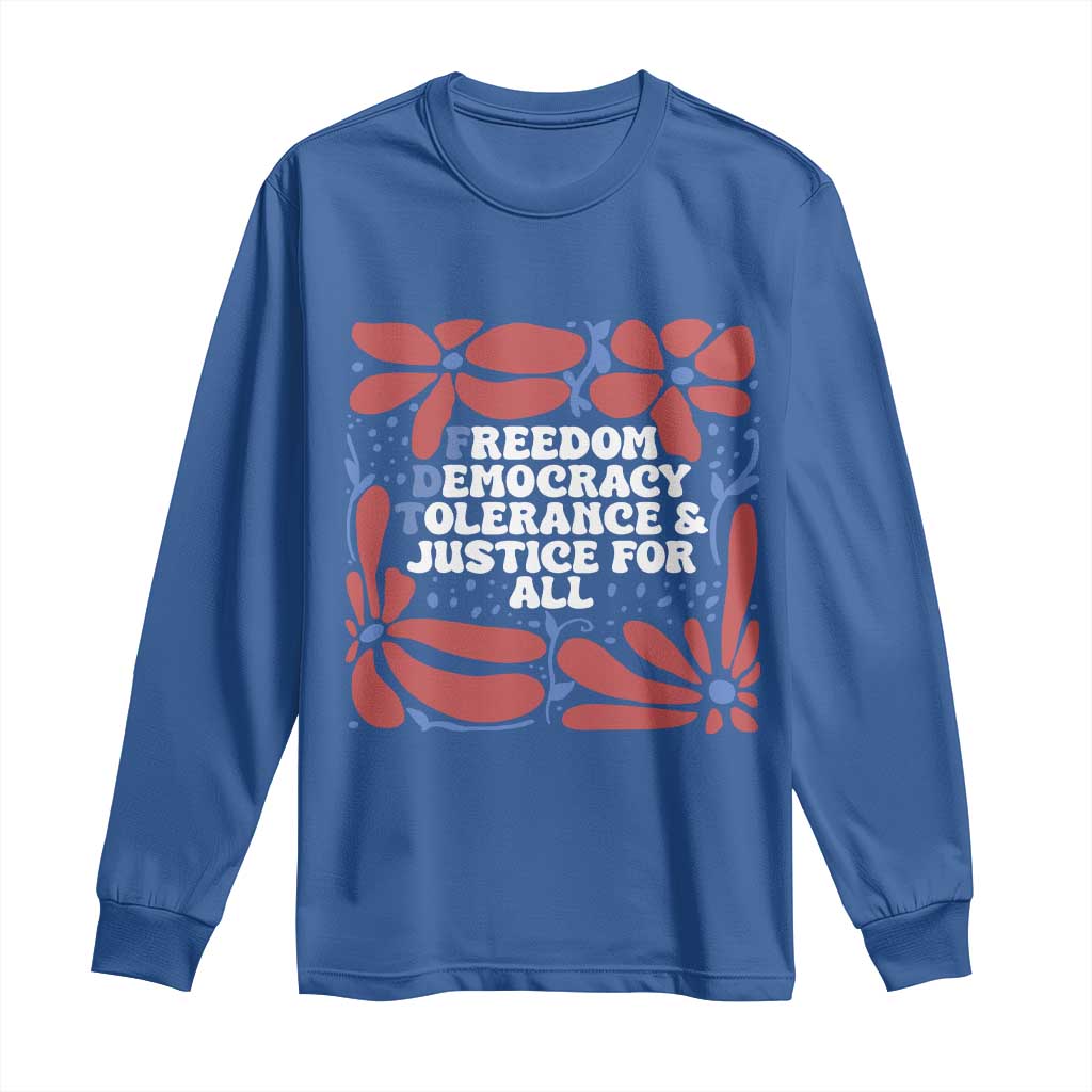 Subtle FDT Long Sleeve Shirt Freedom Democracy Tolerence and Justice For All