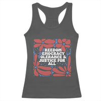 Subtle FDT Racerback Tank Top Freedom Democracy Tolerence and Justice For All