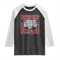 Subtle FDT Raglan Shirt Freedom Democracy Tolerence and Justice For All