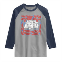 Subtle FDT Raglan Shirt Freedom Democracy Tolerence and Justice For All