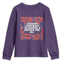 Subtle FDT Youth Sweatshirt Freedom Democracy Tolerence and Justice For All