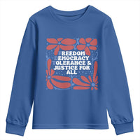 Subtle FDT Youth Sweatshirt Freedom Democracy Tolerence and Justice For All