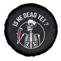 Is He Dead Yet Subtle FDT Spare Tire Cover Funny Skeleton Drinking Coffee