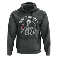 Is He Dead Yet Subtle FDT Hoodie Funny Skeleton Drinking Coffee