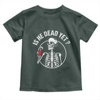 Is He Dead Yet Subtle FDT Toddler T Shirt Funny Skeleton Drinking Coffee