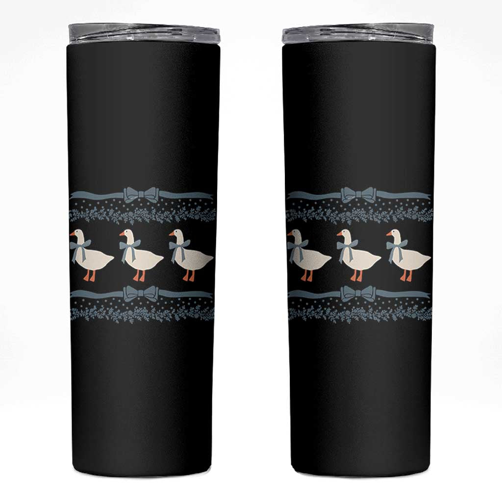 Country Goose 80s Skinny Tumbler 1980s Geese Blue Bowed Mama Goose