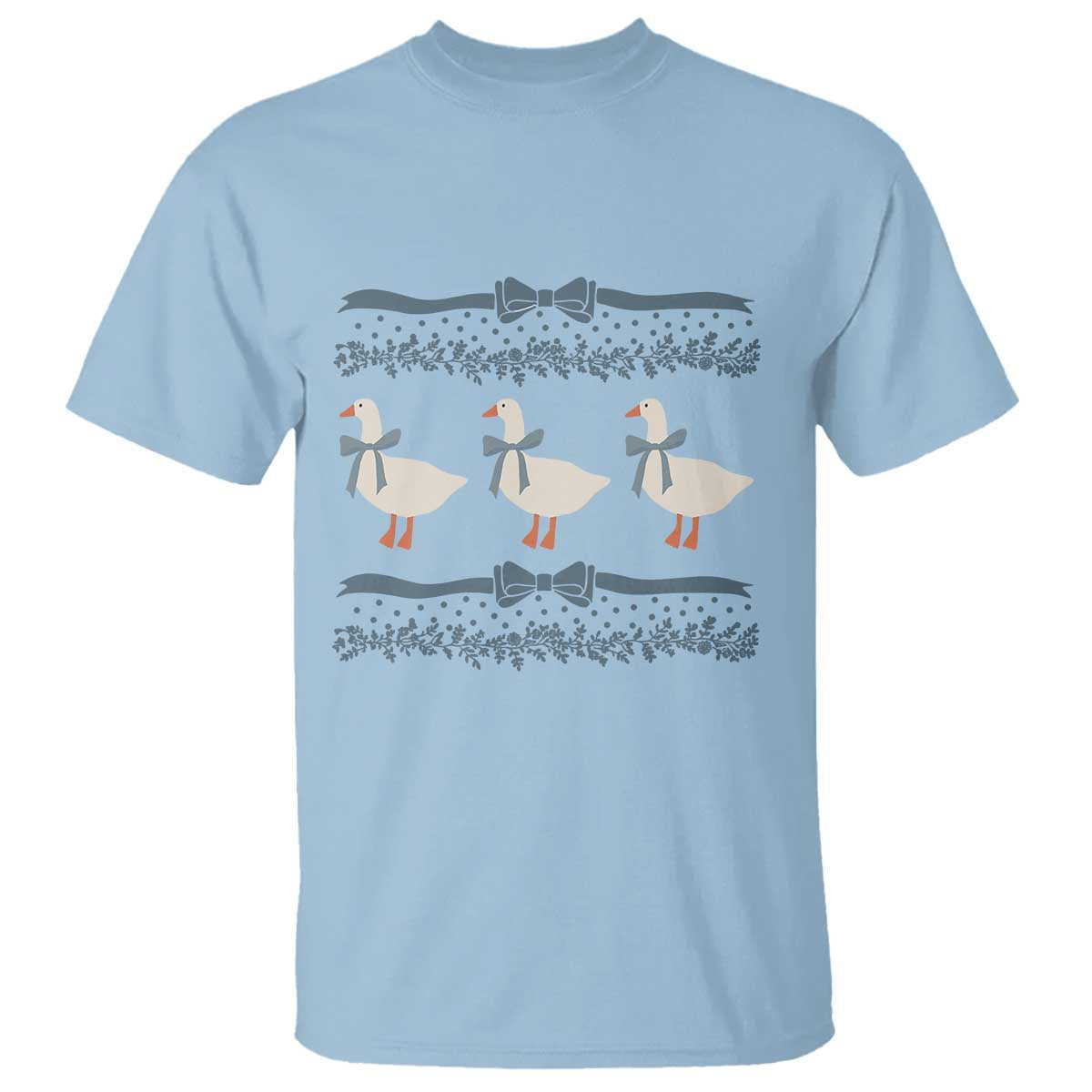 Country Goose 80s T Shirt 1980s Geese Blue Bowed Mama Goose