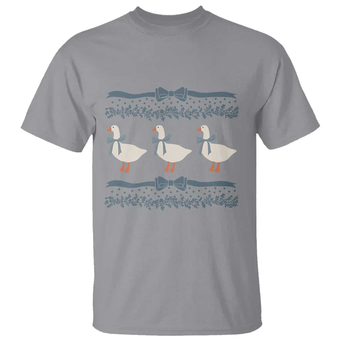 Country Goose 80s T Shirt 1980s Geese Blue Bowed Mama Goose