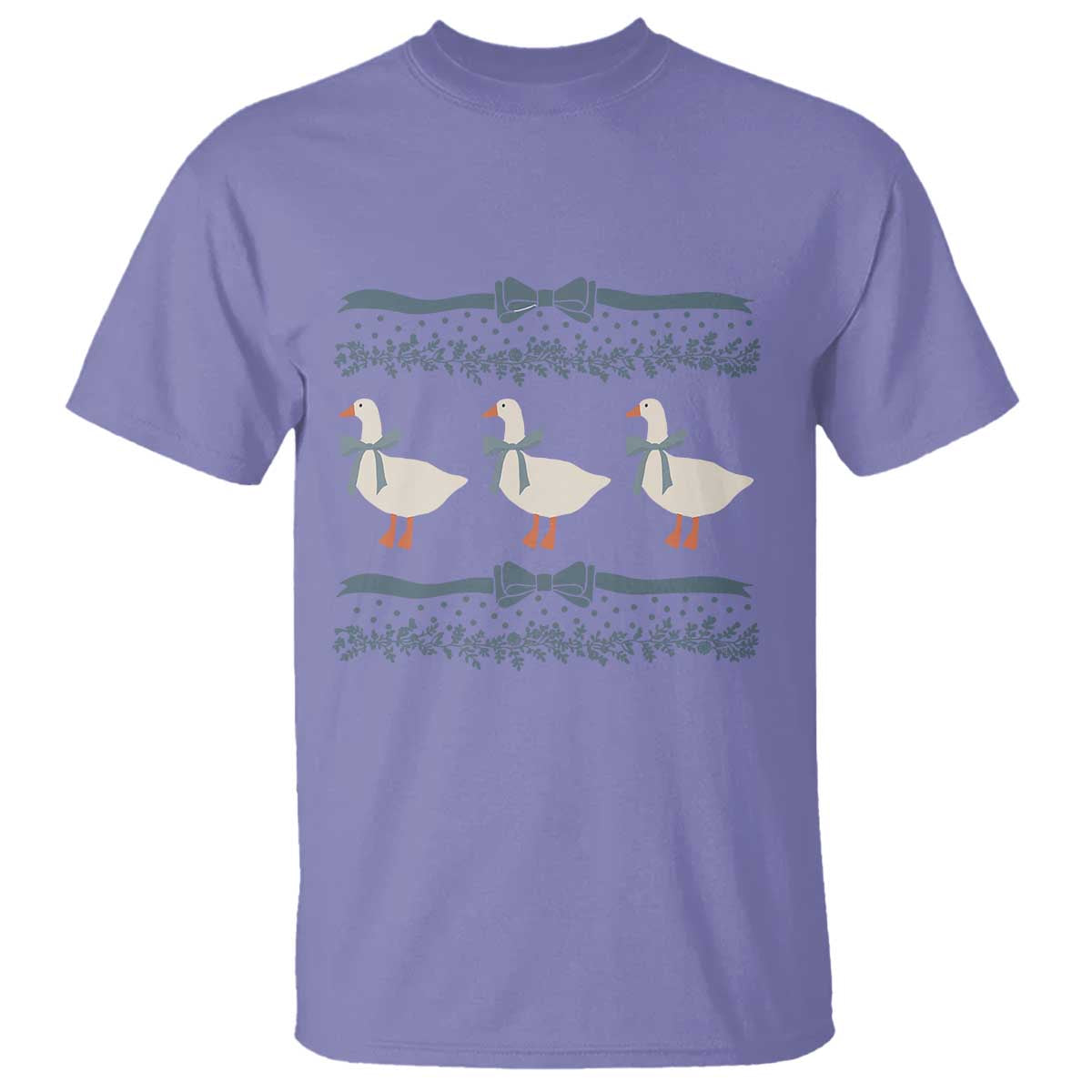 Country Goose 80s T Shirt 1980s Geese Blue Bowed Mama Goose