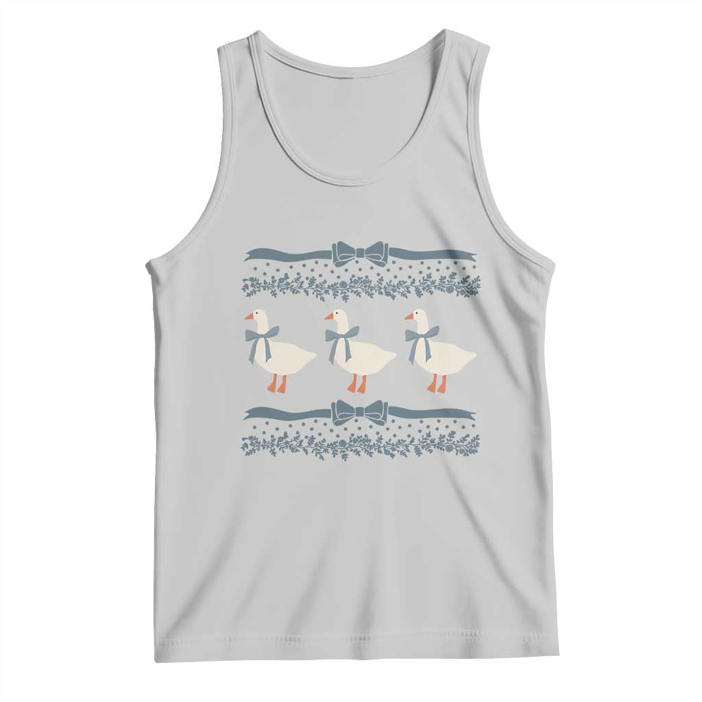 Country Goose 80s Tank Top 1980s Geese Blue Bowed Mama Goose