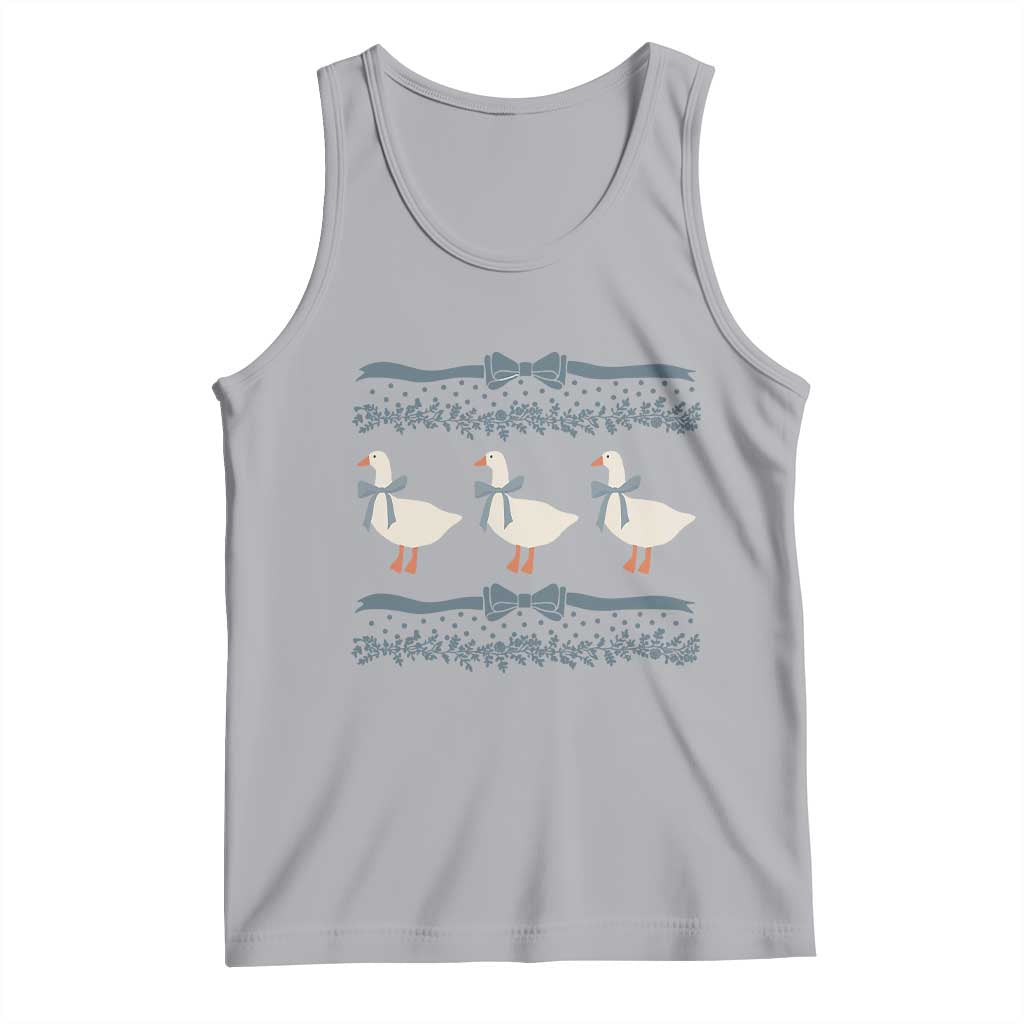 Country Goose 80s Tank Top 1980s Geese Blue Bowed Mama Goose