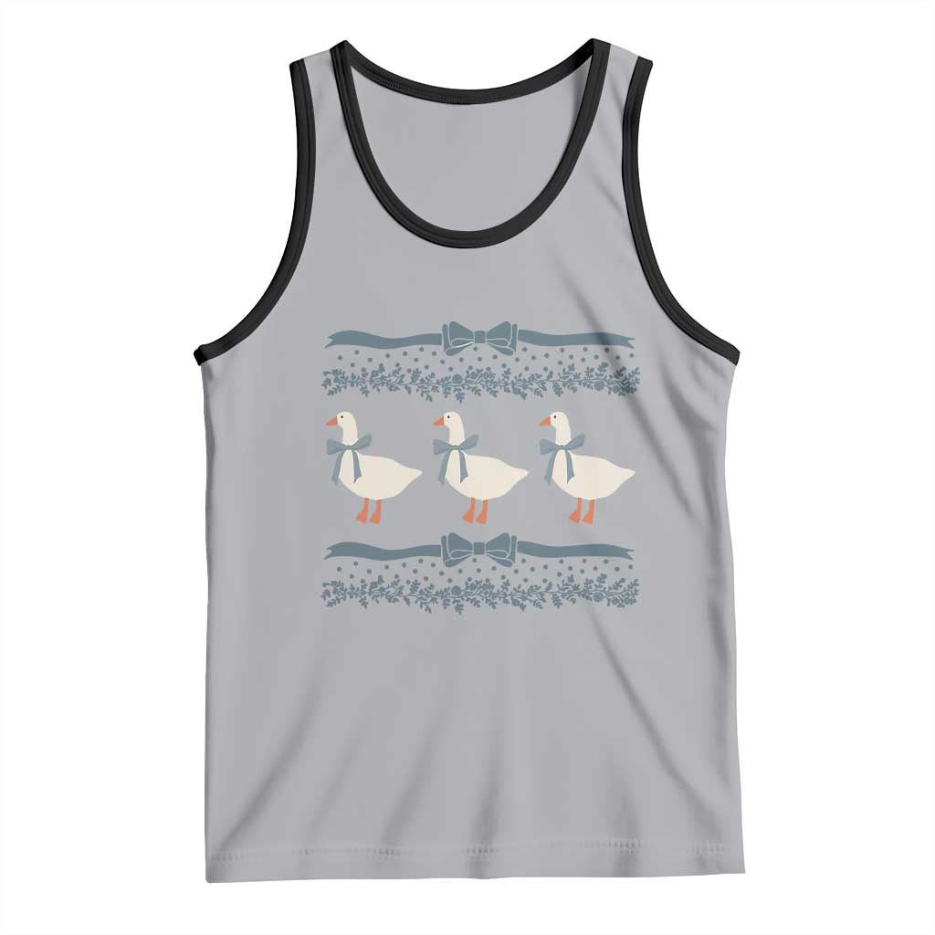 Country Goose 80s Tank Top 1980s Geese Blue Bowed Mama Goose