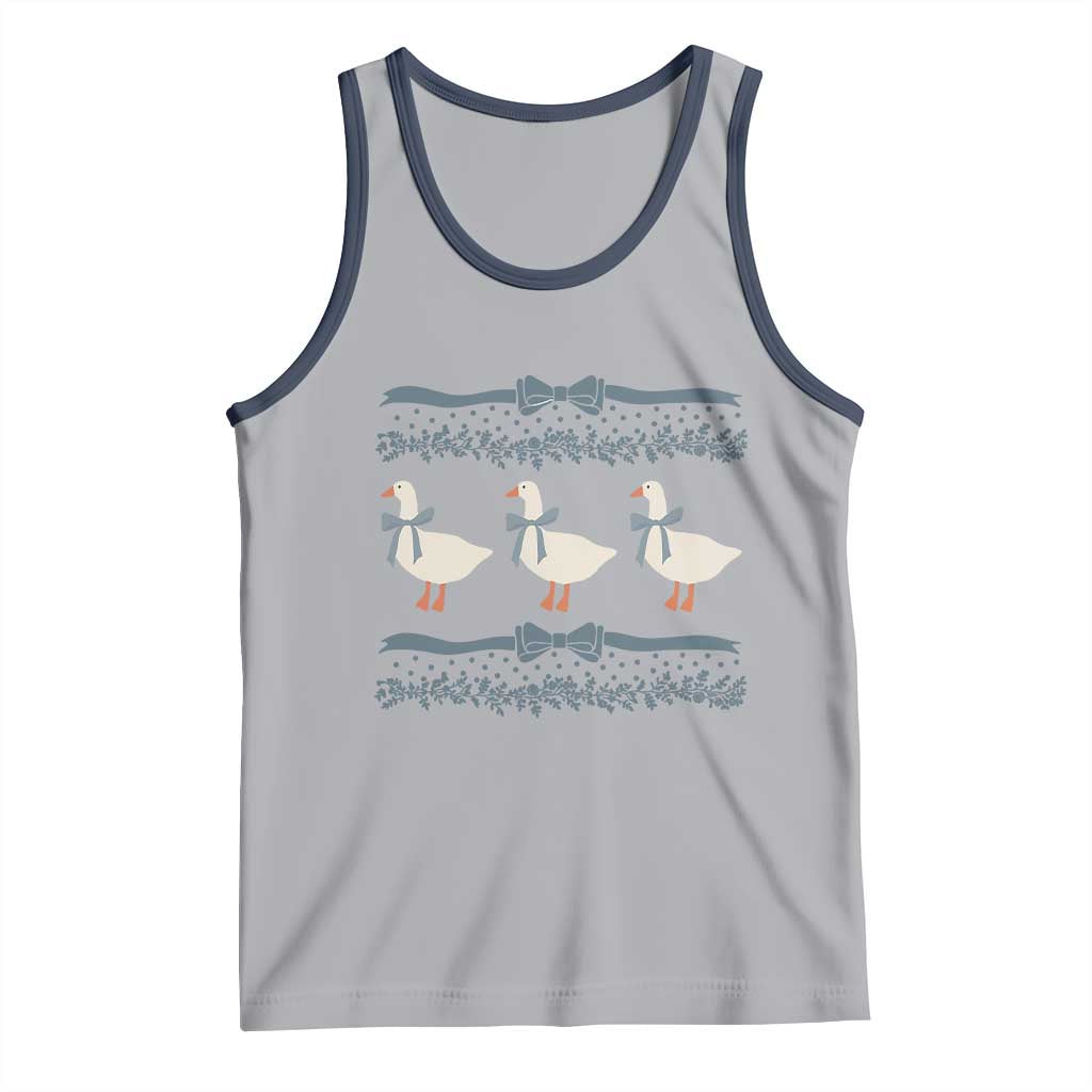 Country Goose 80s Tank Top 1980s Geese Blue Bowed Mama Goose