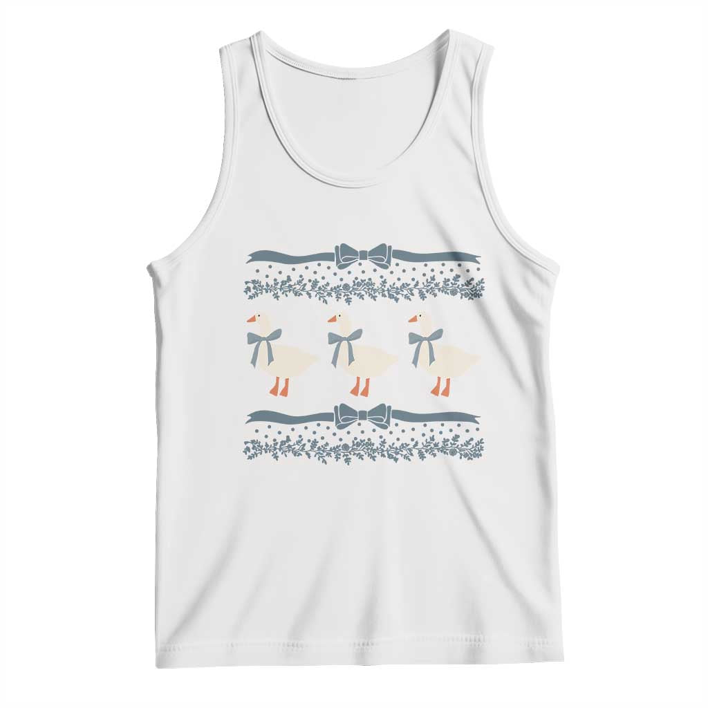 Country Goose 80s Tank Top 1980s Geese Blue Bowed Mama Goose