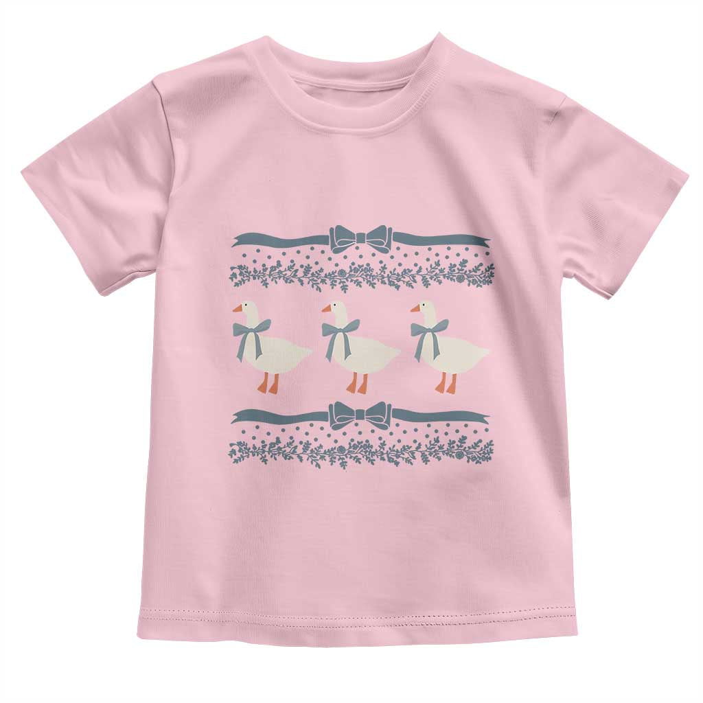 Country Goose 80s Toddler T Shirt 1980s Geese Blue Bowed Mama Goose