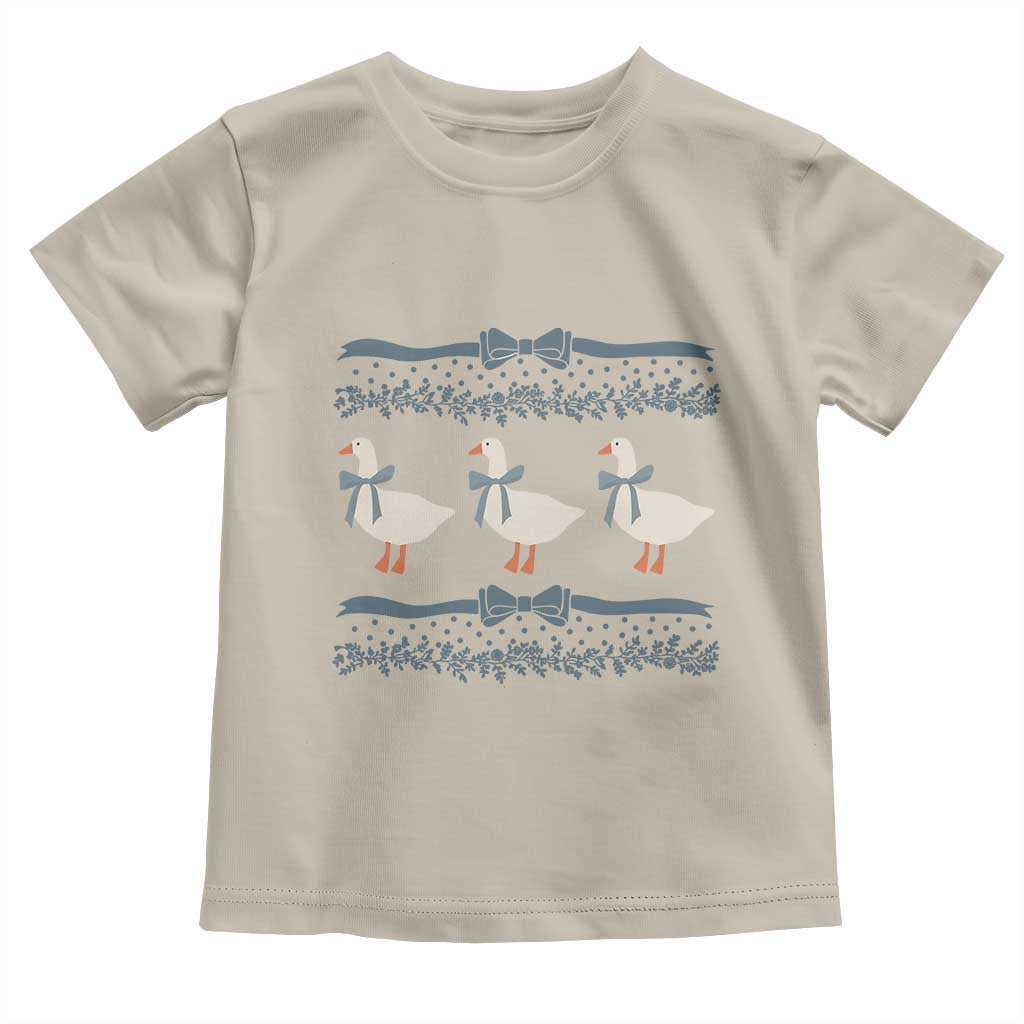 Country Goose 80s Toddler T Shirt 1980s Geese Blue Bowed Mama Goose