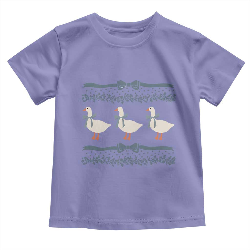 Country Goose 80s Toddler T Shirt 1980s Geese Blue Bowed Mama Goose