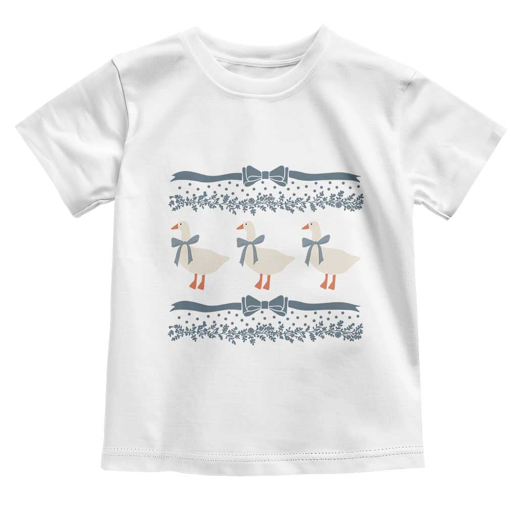 Country Goose 80s Toddler T Shirt 1980s Geese Blue Bowed Mama Goose
