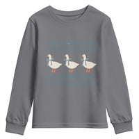 Country Goose 80s Youth Sweatshirt 1980s Geese Blue Bowed Mama Goose