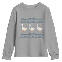 Country Goose 80s Youth Sweatshirt 1980s Geese Blue Bowed Mama Goose