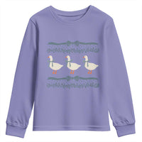 Country Goose 80s Youth Sweatshirt 1980s Geese Blue Bowed Mama Goose