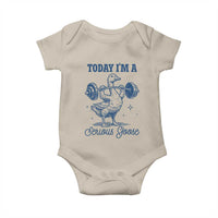 Funny Workout Silly Goose Baby Onesie Today I'm A Serious Goose Lifting Weights Gym