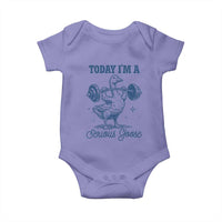 Funny Workout Silly Goose Baby Onesie Today I'm A Serious Goose Lifting Weights Gym