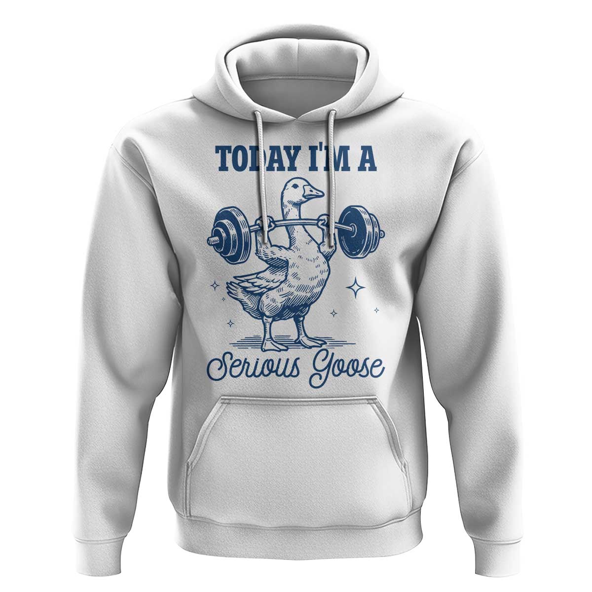 Funny Workout Silly Goose Hoodie Today I'm A Serious Goose Lifting Weights Gym