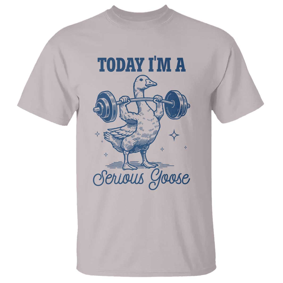 Funny Workout Silly Goose T Shirt Today I'm A Serious Goose Lifting Weights Gym