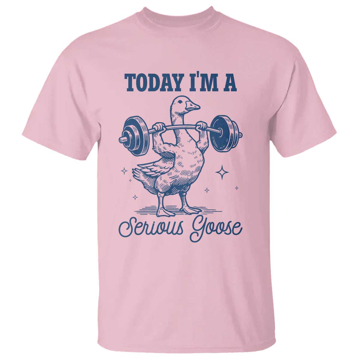 Funny Workout Silly Goose T Shirt Today I'm A Serious Goose Lifting Weights Gym